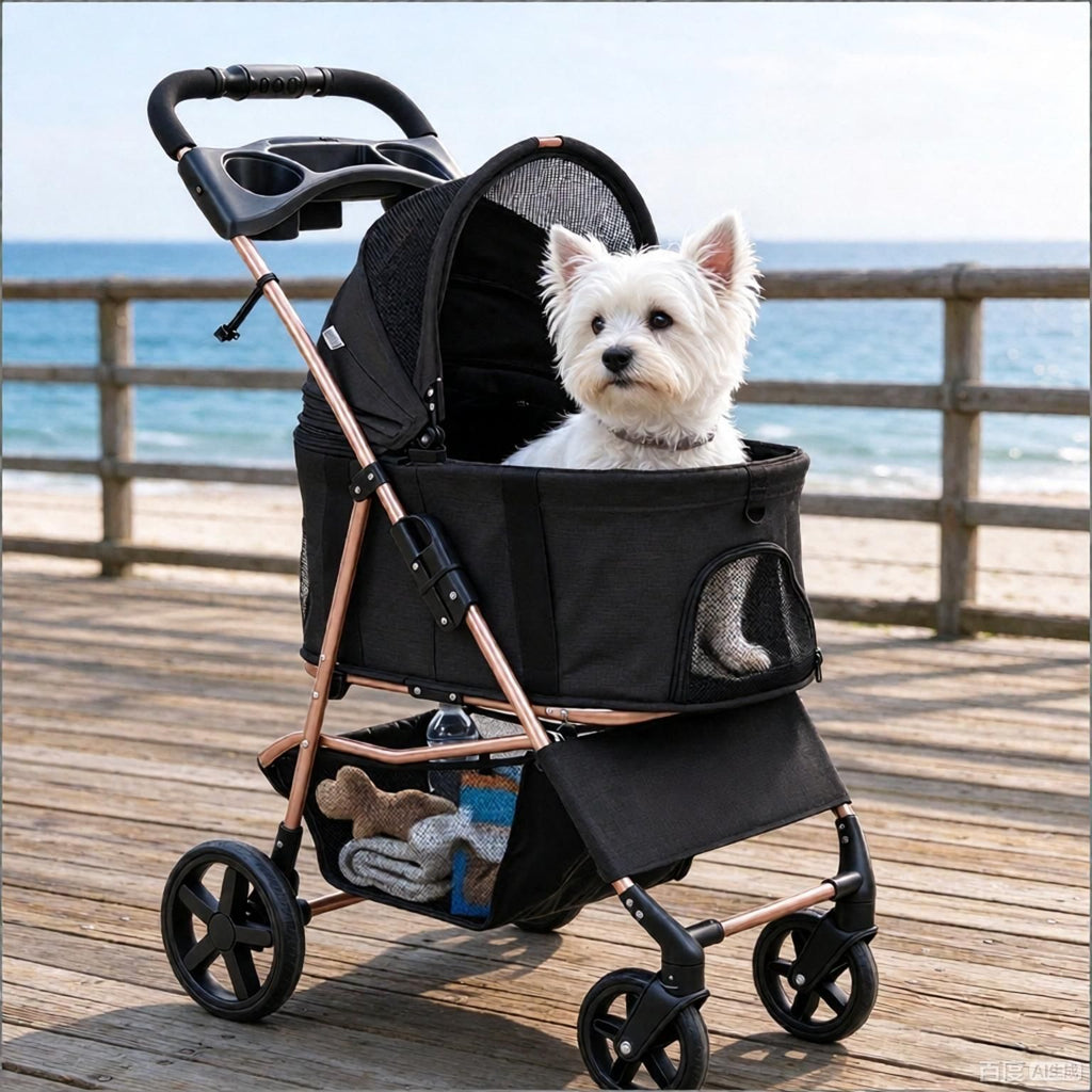 Pet Stroller for Small Medium Dogs 3-in-1 Foldable with Detachable Carrier Comfortable Ride for Your Pet