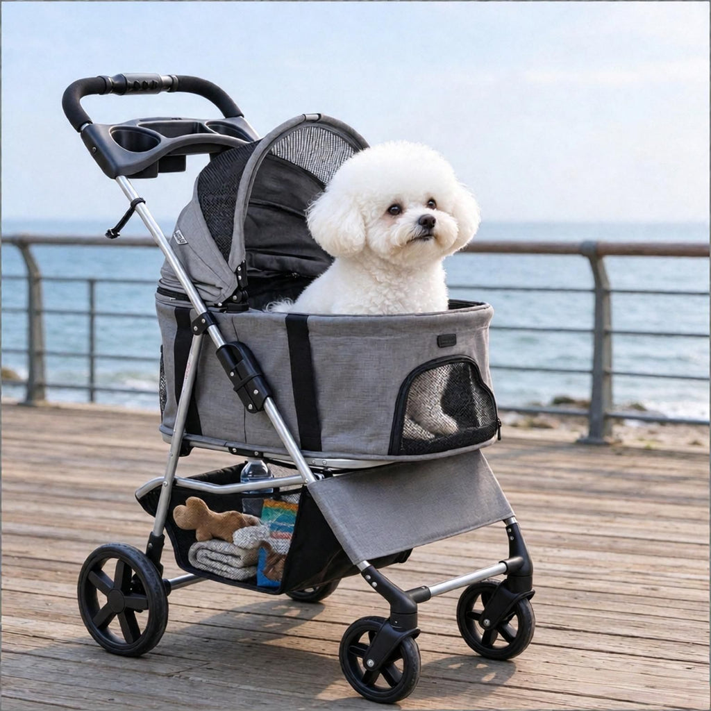 Pet Stroller for Small Medium Dogs 3-in-1 Foldable with Detachable Carrier Comfortable Ride for Your Pet