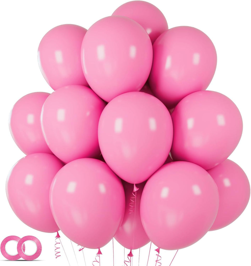 Pink Balloons 100 pcs 12 Inch Matte Pink Balloon for Baby Shower Valentine's Day Princess Bachelorette Birthday Party Decorations
