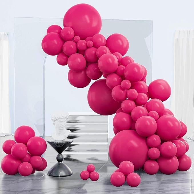 Pink Balloons 85 pcs Different Sizes of 18 12 10 5 Inch Magenta Fuchsia Balloon Arch Kit Garland for Baby Shower Wedding Bridal Shower Anniversary Birthday Party Decorations Pink-Y12