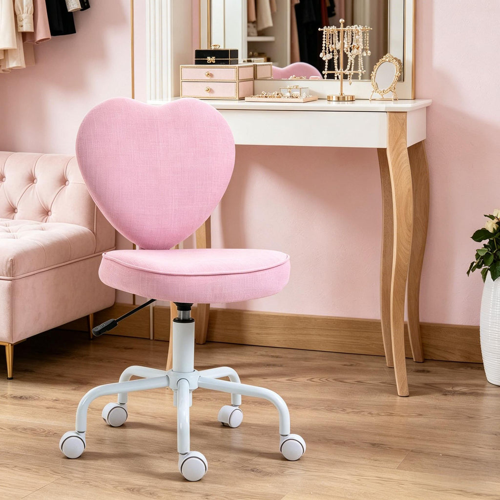 Pink Heart Love Shaped Back Design Office Chair Adjustable Height Ergonomic Task Chair for Home And Office Use