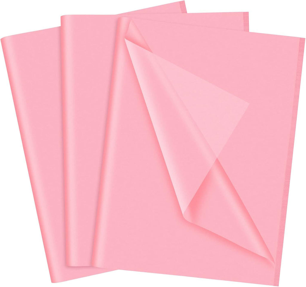 Pink Tissue Paper - 60 Sheets, 14 x 20 Inch, Bulk Packaging for Gift Wrap, DIY Crafts, Birthdays, Weddings, Baby Showers, Valentine's Day