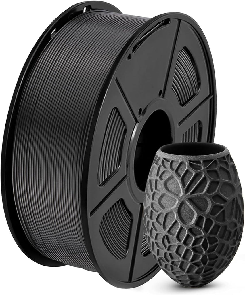 PLA 3D Printer Filament PLA Filament 1.75mm, Neatly Wound 3D Printing Filament 1.75mm, Dimensional Accuracy +/- 0.02 mm, Fit Most FDM 3D Printers, 1kg Spool (2.2lbs), Black