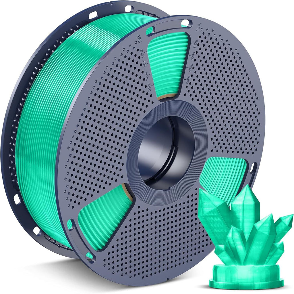 PLA 3D Printer Filament PLA Filament 1.75mm, Neatly Wound 3D Printing Filament 1.75mm, Dimensional Accuracy +/- 0.02 mm, Fit Most FDM 3D Printers, 1kg Spool (2.2lbs), Transparent Mint LCE