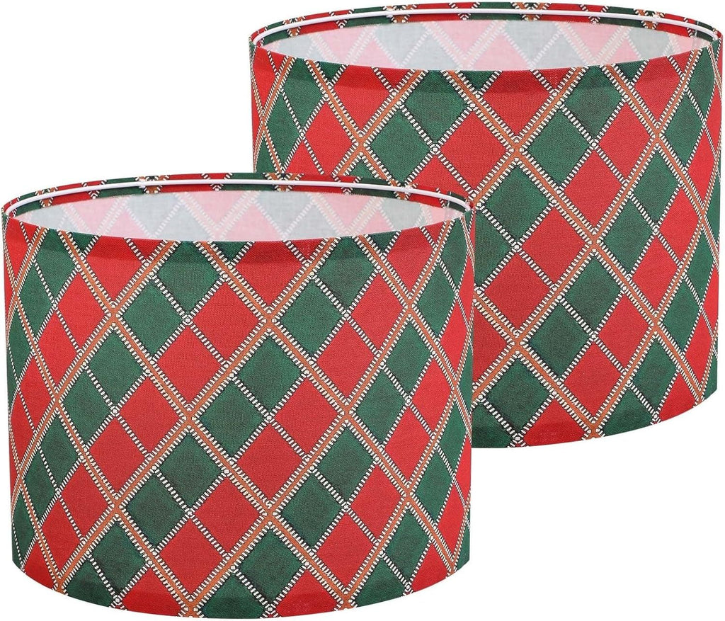 Plaid Lamp Shades set of 2, 13" Top×13" Bottom×10" High