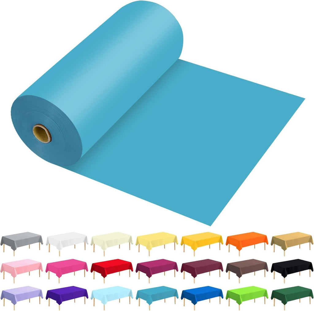 Plastic Table Cover Roll Premium Disposable Plastic Tablecloth for All Type/Shape Tables