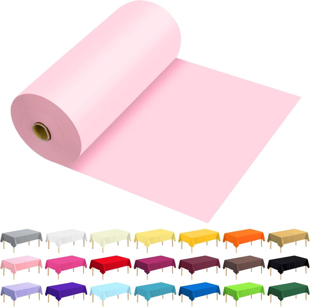 Plastic Table Cover Roll Premium Disposable Plastic Tablecloth for All Type/Shape Tables