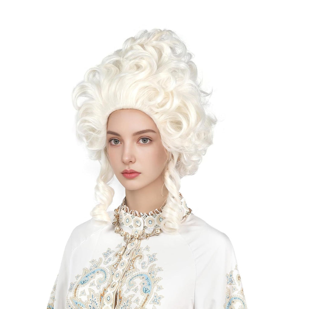 Platinum Blonde Wig Short Curly Blonde Beehive Wig Queen Cosplay Halloween Costume Wigs For Women