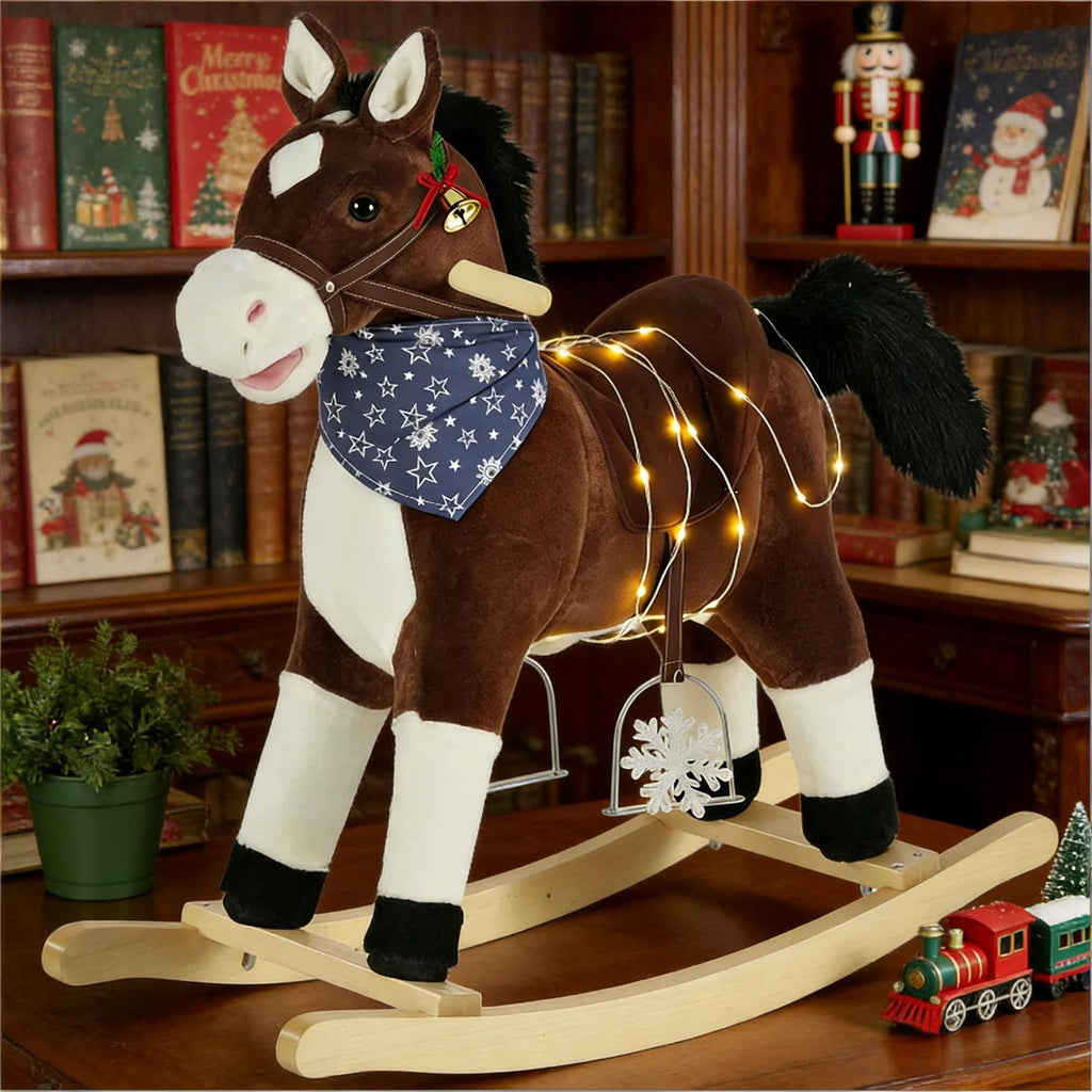 Plush Ride-On Rocking Horse Toy Cowboy Rocker