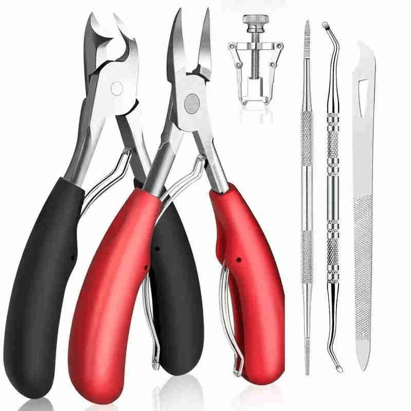 Podiatrist Toenail Clippers, Professional Heavy Duty Ingrown & Thick Toe Nail Clippers for Men & Seniors, Pedicure Tools kit with Nail Cutter Super Sharp Curved Blade Manicure Tools