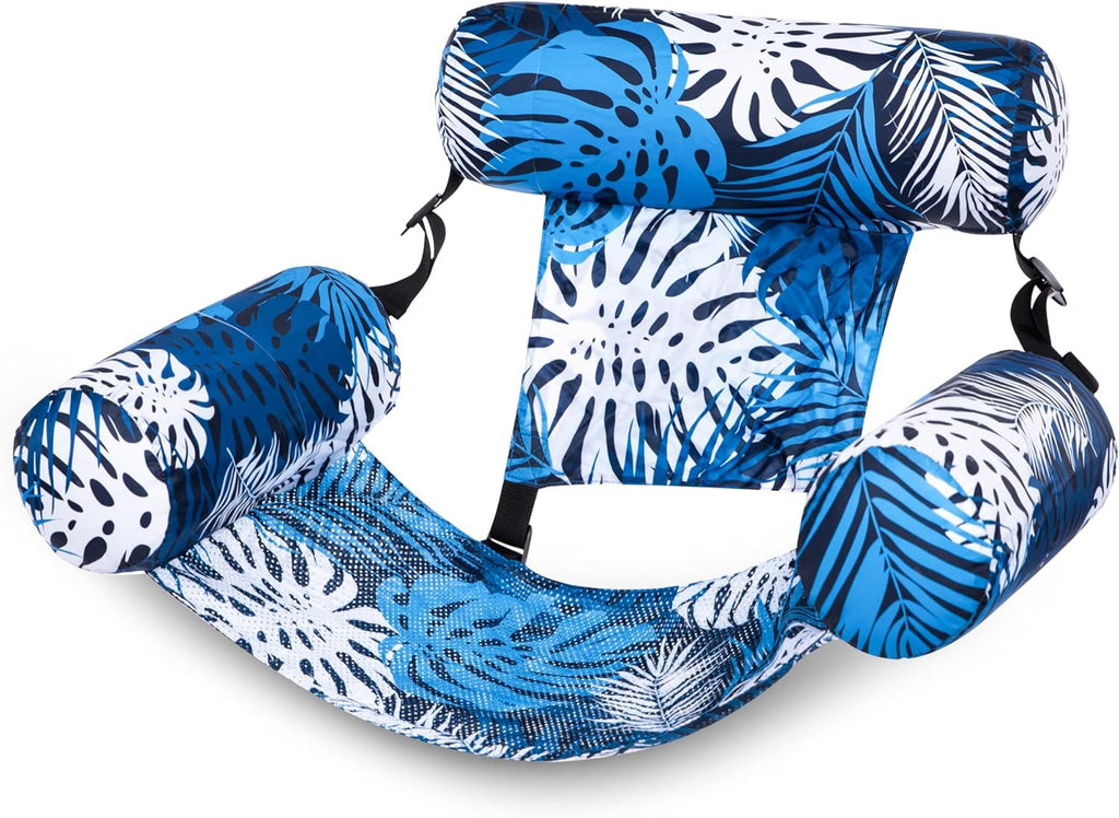 Pool Floats Chairs Adult,Inflatable Pool Lounge,Plant Pattern Floating Mat Hammock,Blow up Water Chairs Noodles rafts for Party Summer Water Beach Fun