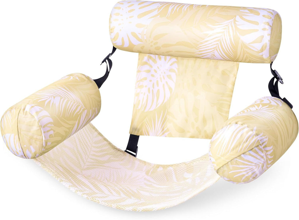 Pool Floats Chairs Adult,Inflatable Pool Lounge,Plant Pattern Floating Mat Hammock,Blow up Water Chairs Noodles rafts for Party Summer Water Beach Fun