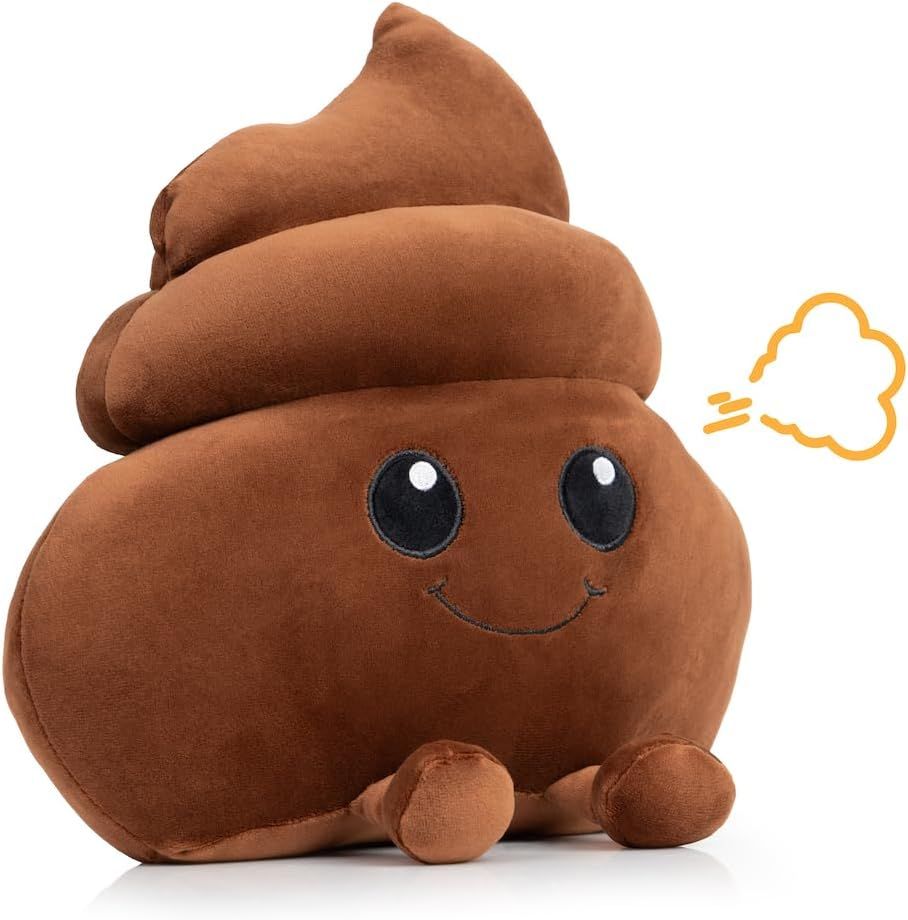 Poop Emoji Fart Noise Maker Plush Toy Makes 20 Hilarious Farting Sounds