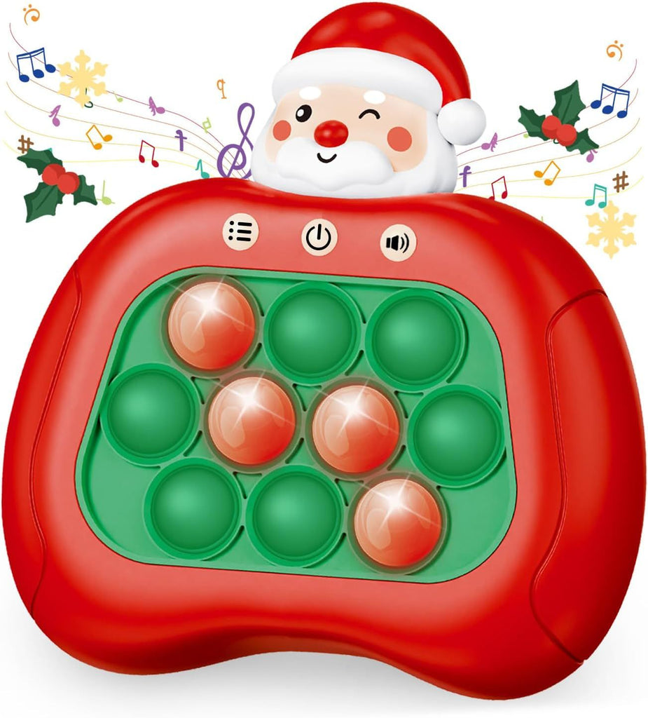 Pop Fidget Game Toys for Christmas, Santa Claus Light Up Fidget Toy Electric Pop Bubble Game Controller Handheld Puzzle Game Sensory Toys for Kids Christmas 2025 Gifts for Kids