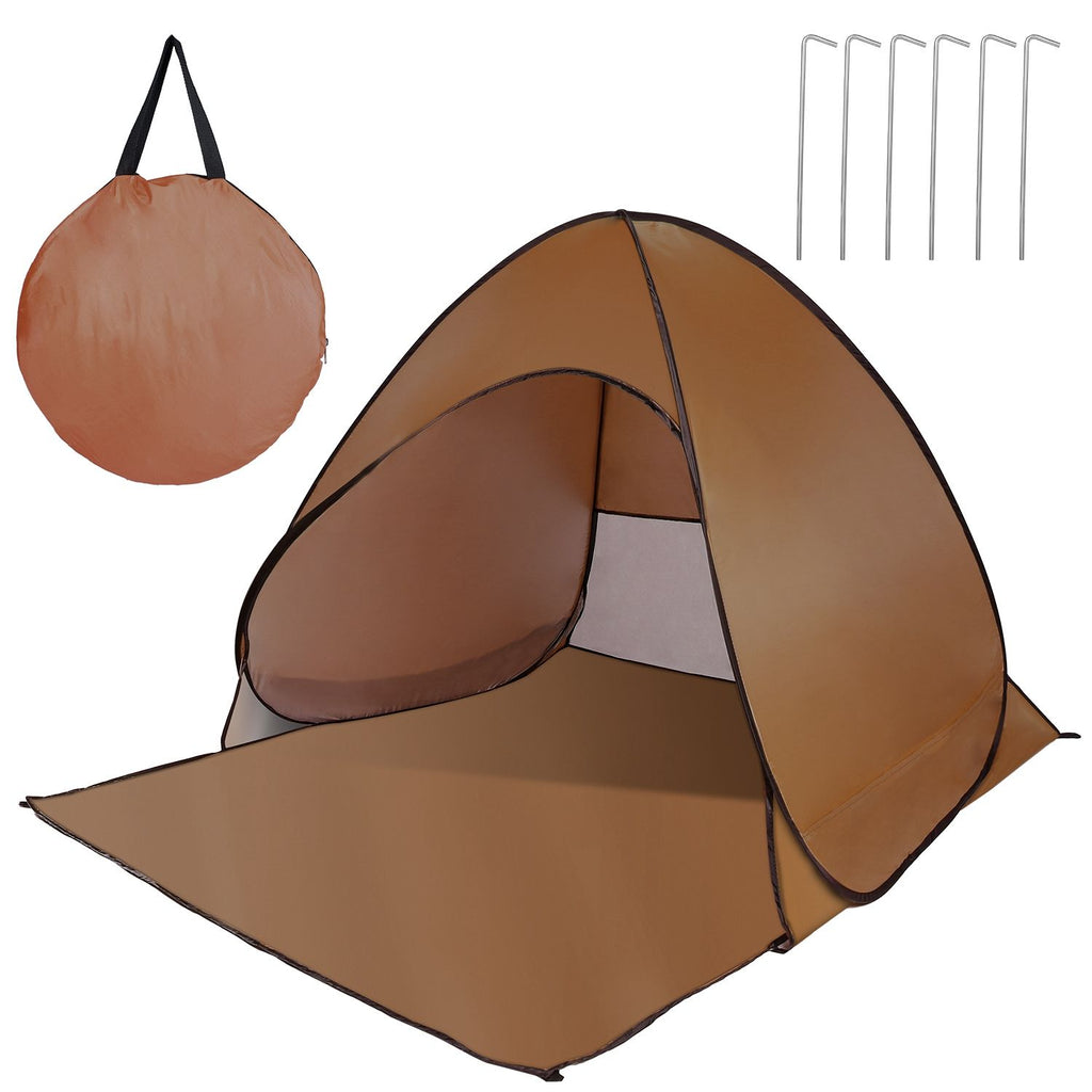 Pop Up Beach Tent Sun Shade Shelter Anti-UV Automatic Waterproof Tent Canopy for 2/3 Man w/ Net Window Storage Bag for Outdoor Beach Camping Fishing Use