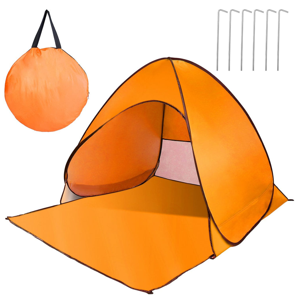 Pop Up Beach Tent Sun Shade Shelter Anti-UV Automatic Waterproof Tent Canopy for 2/3 Man w/ Net Window Storage Bag for Outdoor Beach Camping Fishing Use