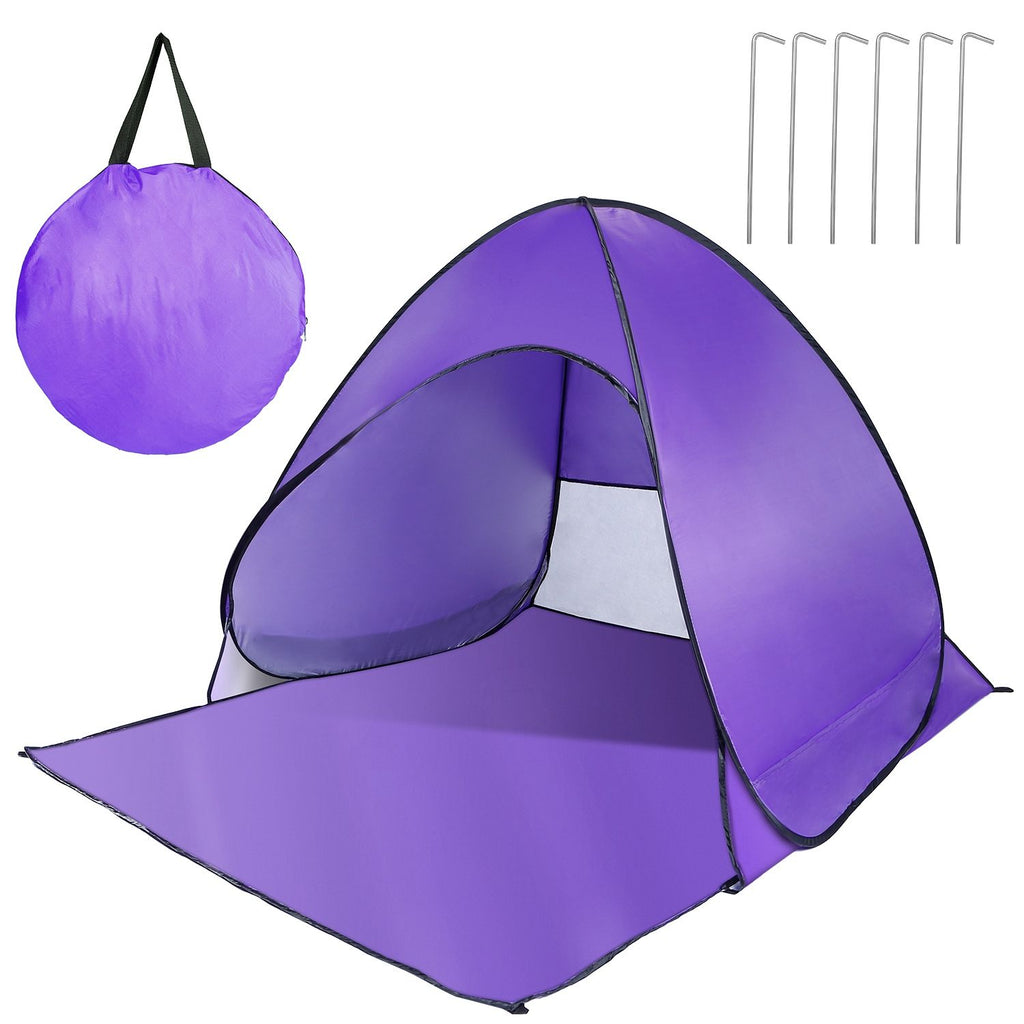 Pop Up Beach Tent Sun Shade Shelter Anti-UV Automatic Waterproof Tent Canopy for 2/3 Man w/ Net Window Storage Bag for Outdoor Beach Camping Fishing Use