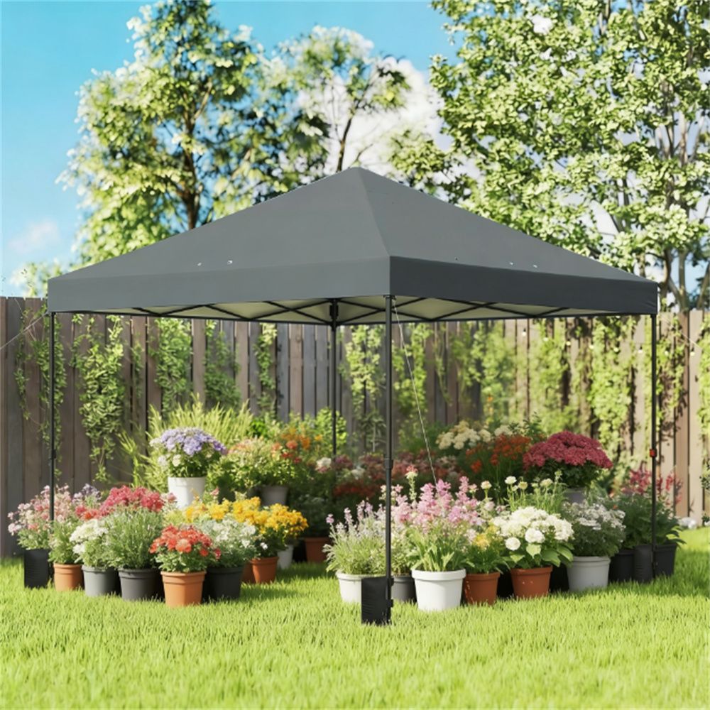 Pop up canopy, portable carport, pavilion, dark gray