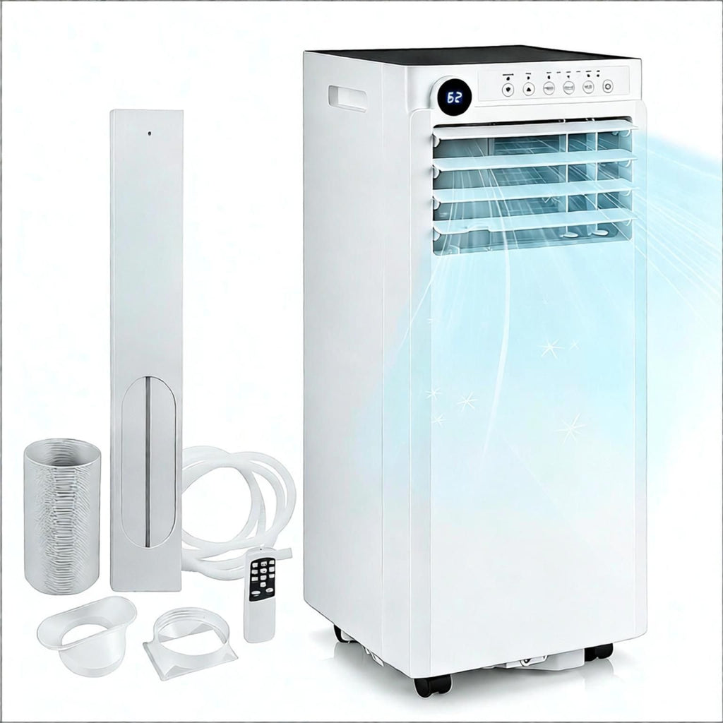 Portable Air Conditioner with Dehumidifier 9000 BTU 24H Timer Energy Efficient for Large Room Window Kit Included