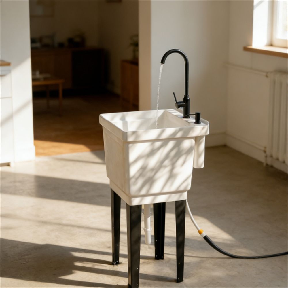 Portable camping sink, independent laundry sink, white