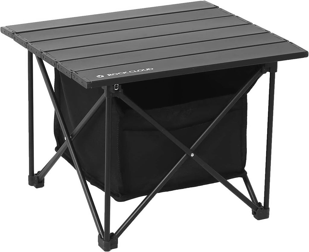 Portable Camping Table Ultralight Aluminum Camp Table Folding Compact Beach Table for Camping Hiking Backpacking Outdoor Picnic(Reinforced Frame-Small)