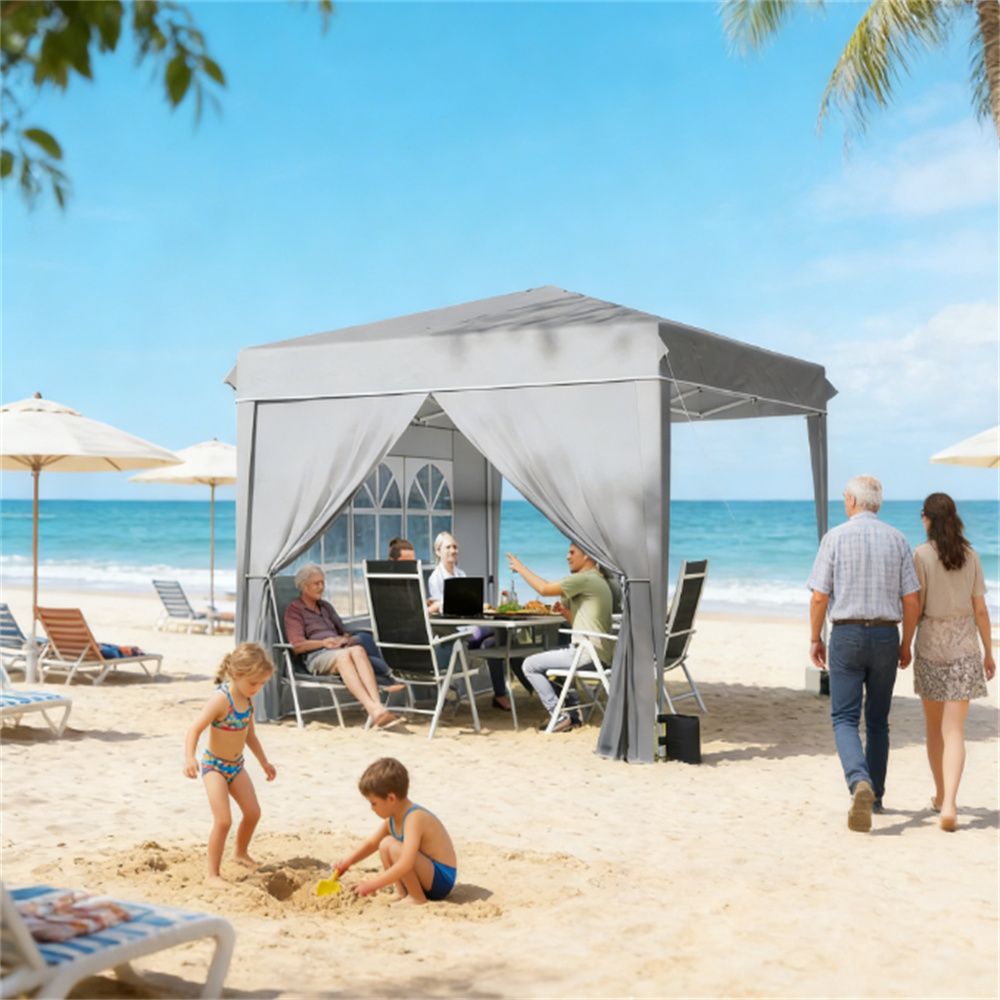 Portable canopy, carport, sunshade, pavilion, light gray