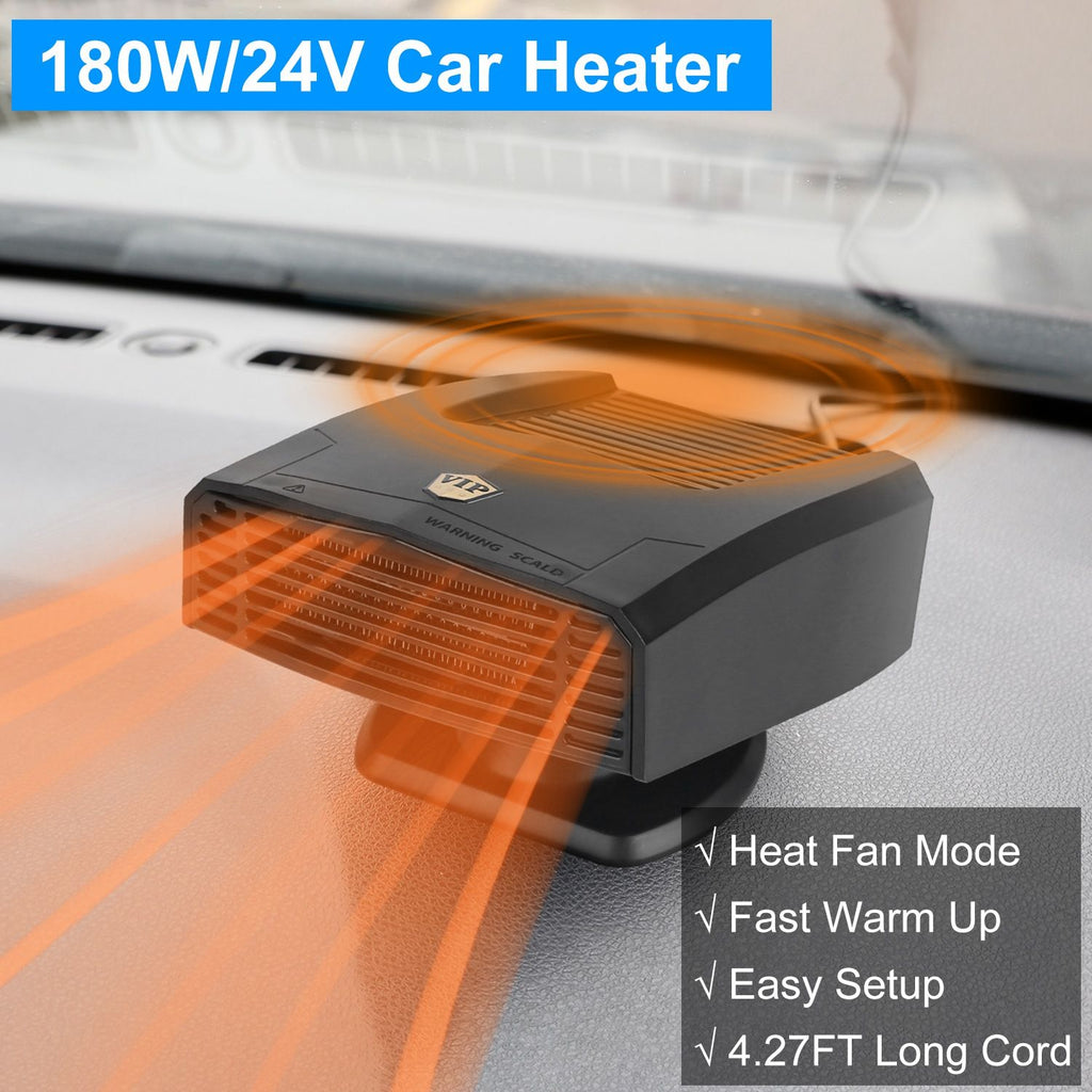 Portable Car Heater Heating Fan 2 in 1 Defroster Defogger Demister Windshield Heater Automotive Cooling Fan with 360°Rotating Base
