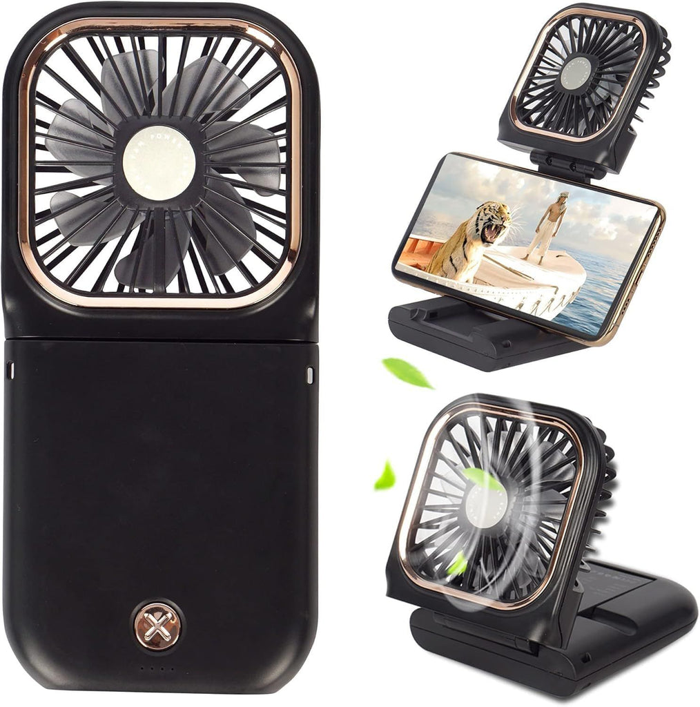 Portable Fan Rechargeable, Mini Handheld Fan,Electric Personal Fan 3000mAh Battery Operated Hand Held Fan with Lanyard,Small Fan for Desk Office Outdoor Indoor