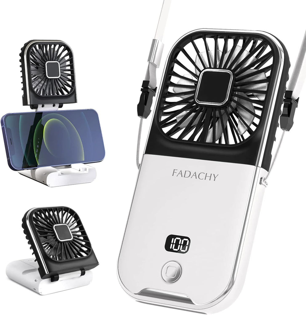 Portable Fan Rechargeable, Mini Handheld Fan,Electric Personal Fan 3000mAh Battery Operated Hand Held Fan with Lanyard,Small Fan for Desk Office Outdoor Indoor