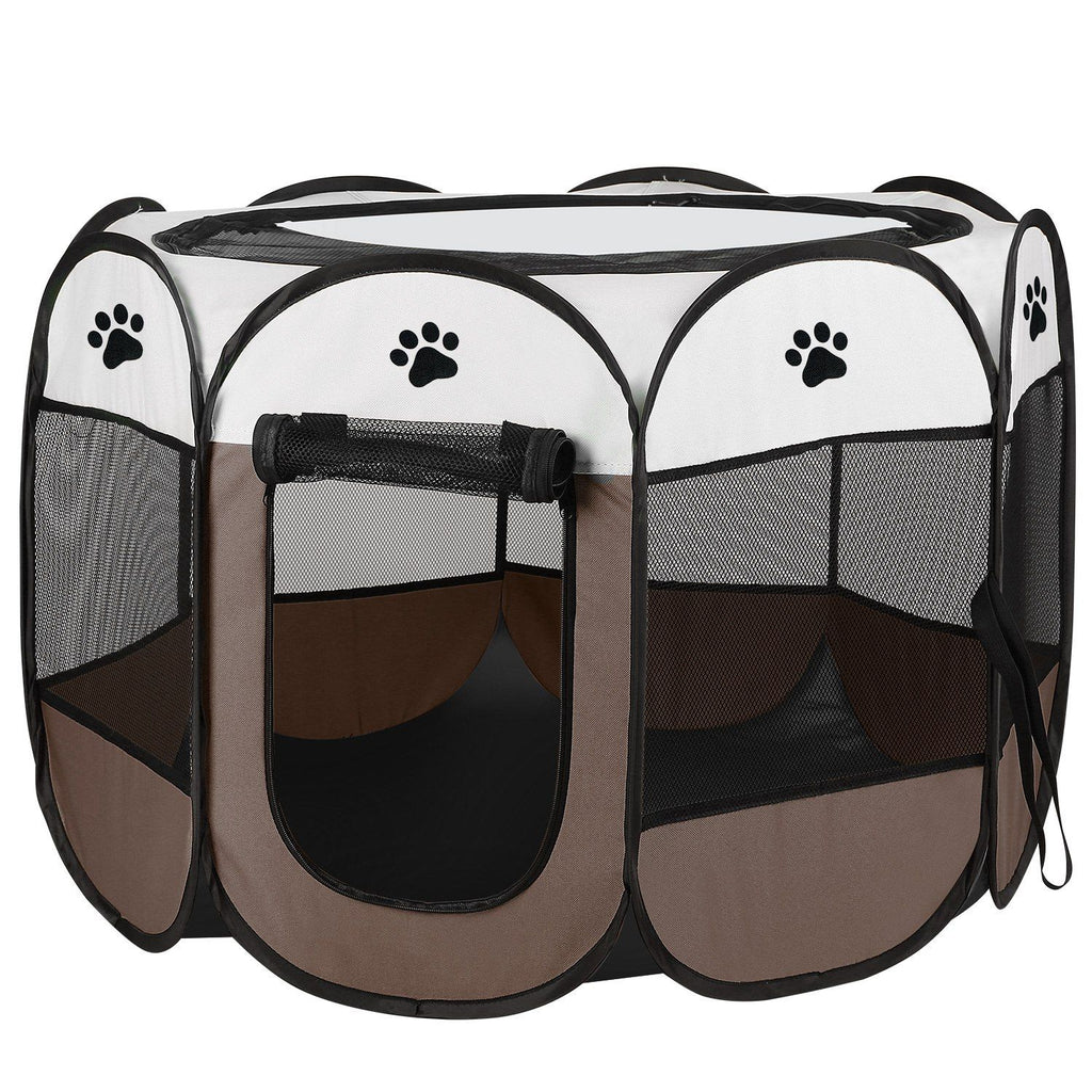 Portable Foldable Pet Playpen Exercise Pen Kennel Removable Zipper Top and Bottom Water Resistant Indoor Outdoor Use For Dogs Cats Other Pets