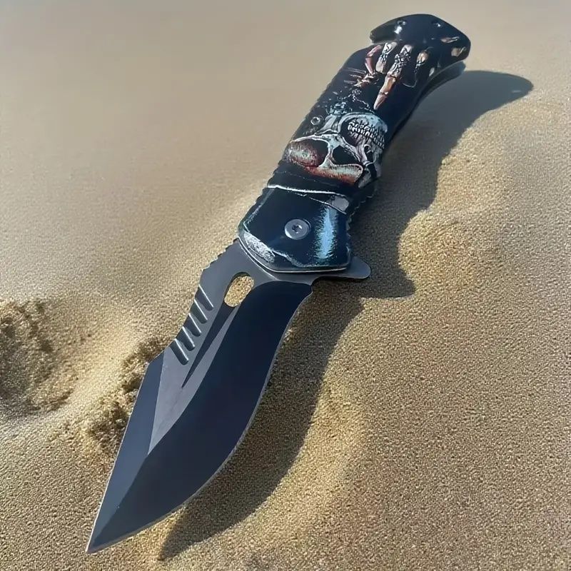 Portable Folding Knife For Camping, Hunting, Fishing, Hiking. With Broken Glass Function, Pocket Clip. A Gift For My Father.