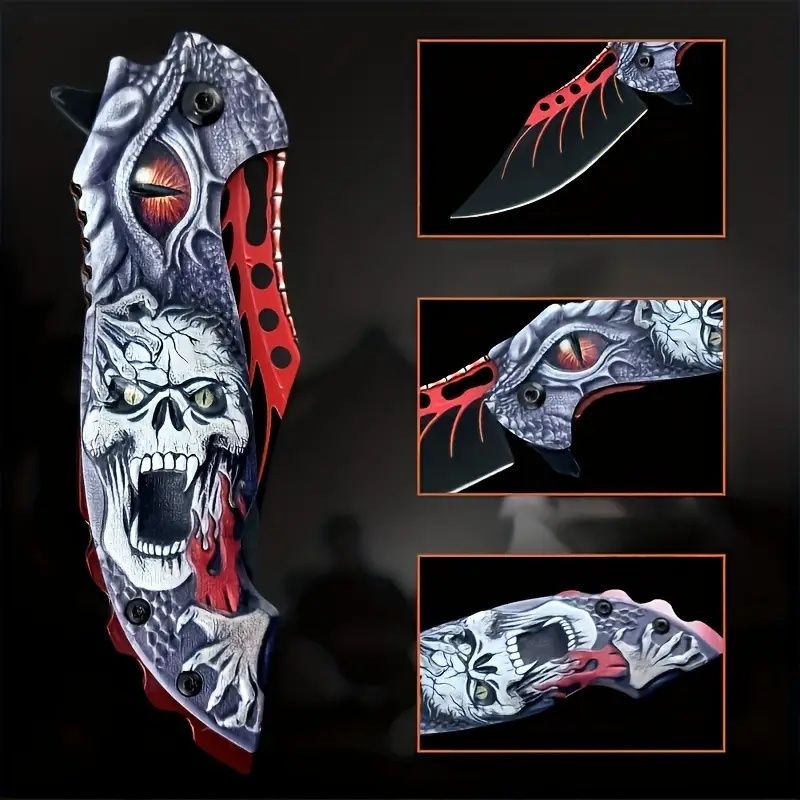 Portable Folding Knife For Camping, Hunting, Fishing, Hiking. With Broken Glass Function, Pocket Clip. A Gift For My Father.