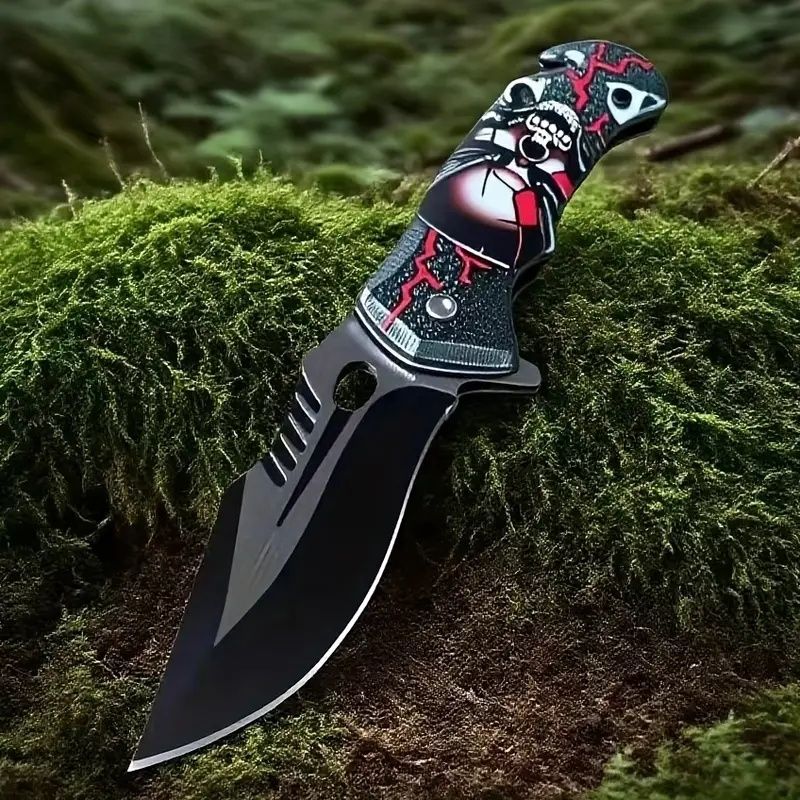 Portable Folding Knife For Camping, Hunting, Fishing, Hiking. With Broken Glass Function, Pocket Clip. A Gift For My Father.