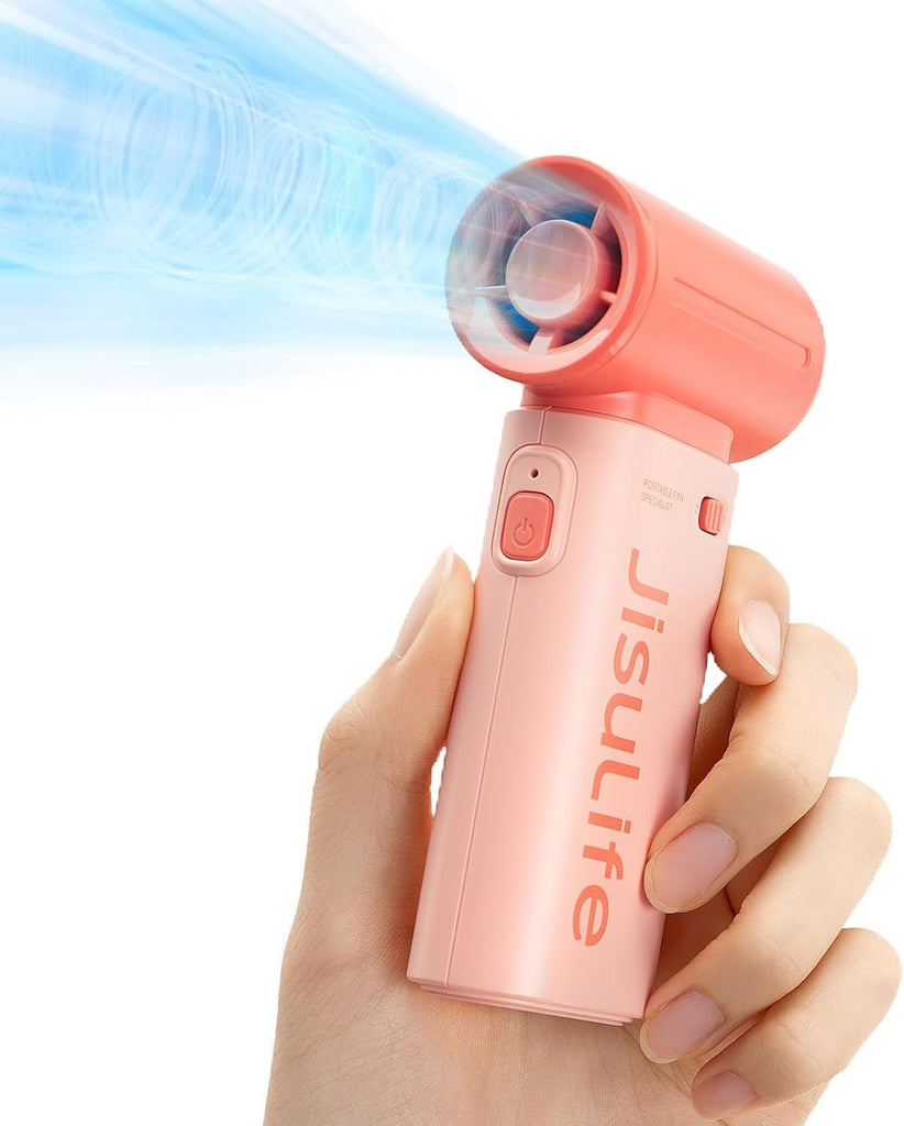 Portable Handheld Fan9, Turbo Power High Speed Air [18H Max Cooling Time], 5 Gear Wind, 5000mAh Rechargeable, Mini Pocket Design, Personal Fan for Travel Concerts Camping Makeup