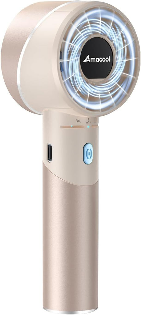 Portable Handheld Turbo Fan, Mothers Day Gifts for Mom Her Women Girl, Cool Metal Body, Rechargeable Battery Personal Fan, Mini Pocket Fans for Camping Outdoor Travel Cruise Makeup Essentials