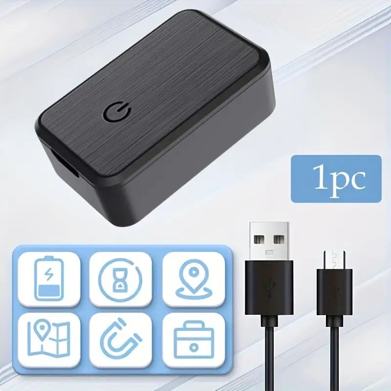 Portable Magnetic GPS Vehicle Locator - Instant hidden car locator with rechargeable battery, suitable for seniors and assets, black