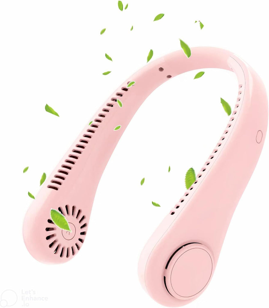 Portable Neck Fan - Rechargeable Personal Fan with Neck Support, 5-Speed Quiet Lightweight Long Lasting Neck Fan, Battery Operated Full Surround Cooling for Travel, Birthday Gifts for Men Women