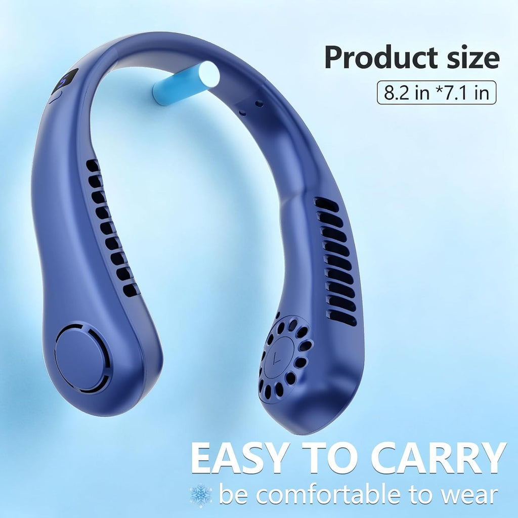 Portable Neck Fan, 360° Cooling Personal Fan, 5 Speeds, Hands Free Bladeless Fan, Battery Operated Wearable Fan, Twistable, Rechargeable, Small Fan, Birthday Gifts for Men Women Mom Dad
