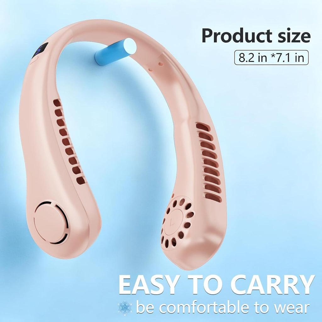 Portable Neck Fan, 360° Cooling Personal Fan, 5 Speeds, Hands Free Bladeless Fan, Battery Operated Wearable Fan, Twistable, Rechargeable, Small Fan, Birthday Gifts for Men Women Mom Dad