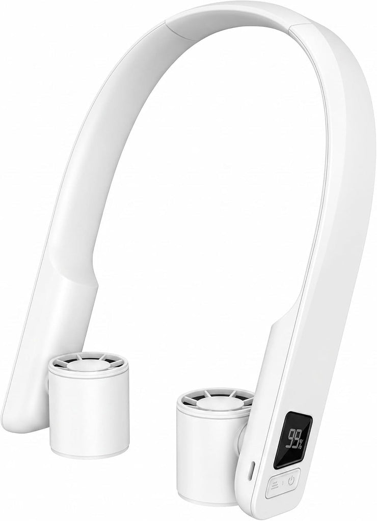 Portable Neck Fan that Blows Cold Air Rechargeable, Personal Battery Powered Cooling Device with USB TYPE-C, LED Display, Light, 3-Speed, 3000mAh, Ideal Present for Women, Men, Travel