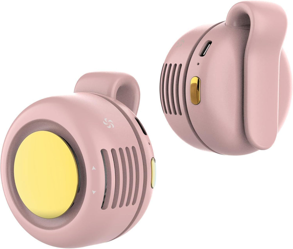Portable Silent Mini Bladeless Fan Clip On, 3 Speeds & Queit, Hands Free Shirt and Waist Clips Whirlwind Fans, USB Rechargeable Handheld Neck Fans, Suitable for Outdoor & Travel & Office