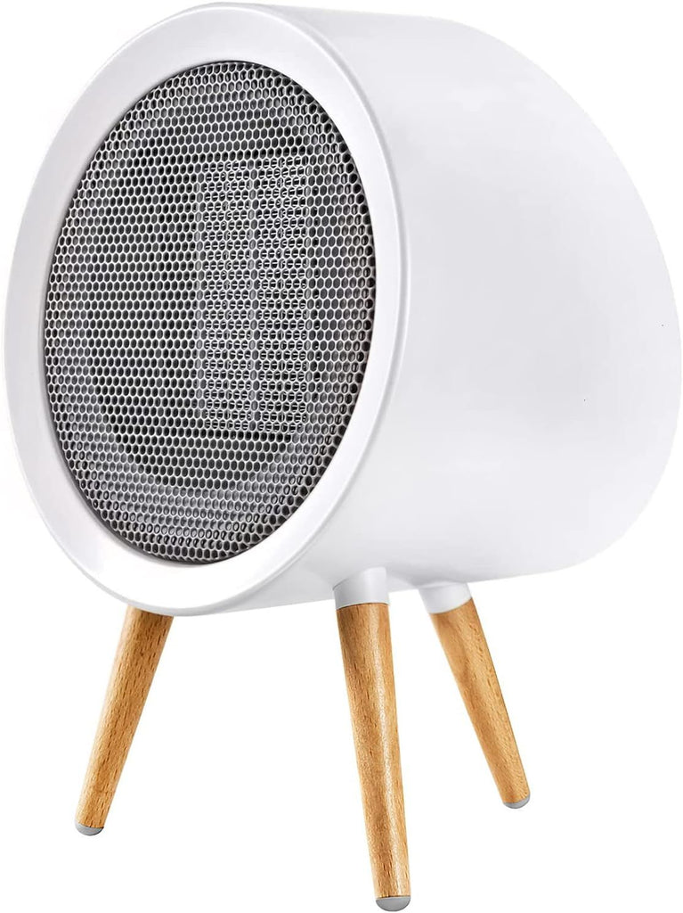 Portable Space Heater for Indoor Use, 1000W/600W Small Electric Desk Heater for Bedroom or Office, 2s PTC Ceramic Heating, Overheat & Tip-Over Protection, Cute Gifts for Women Men, White