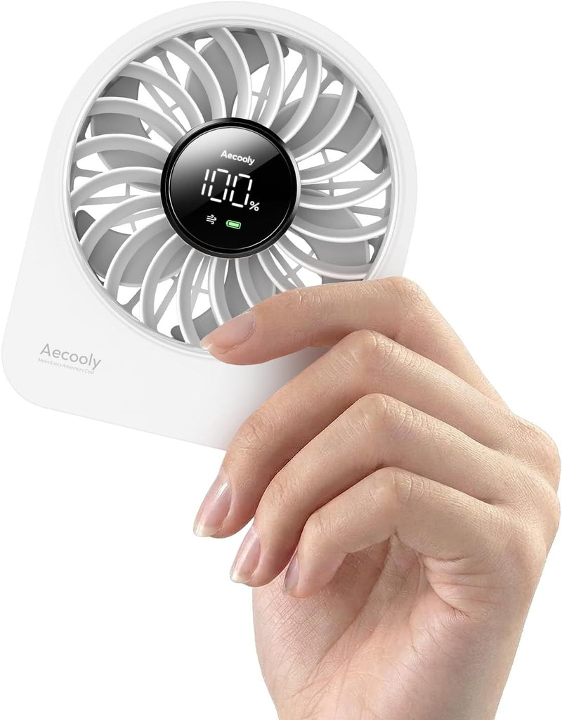 Portable USB Desk Fan, Small Enough to Hold 4.2 in Mighty Desktop Fan, USB & Battery Powered Quiet Table Fans, 4 Speeds Rechargeable Personal Fans for Home, Office, Travel