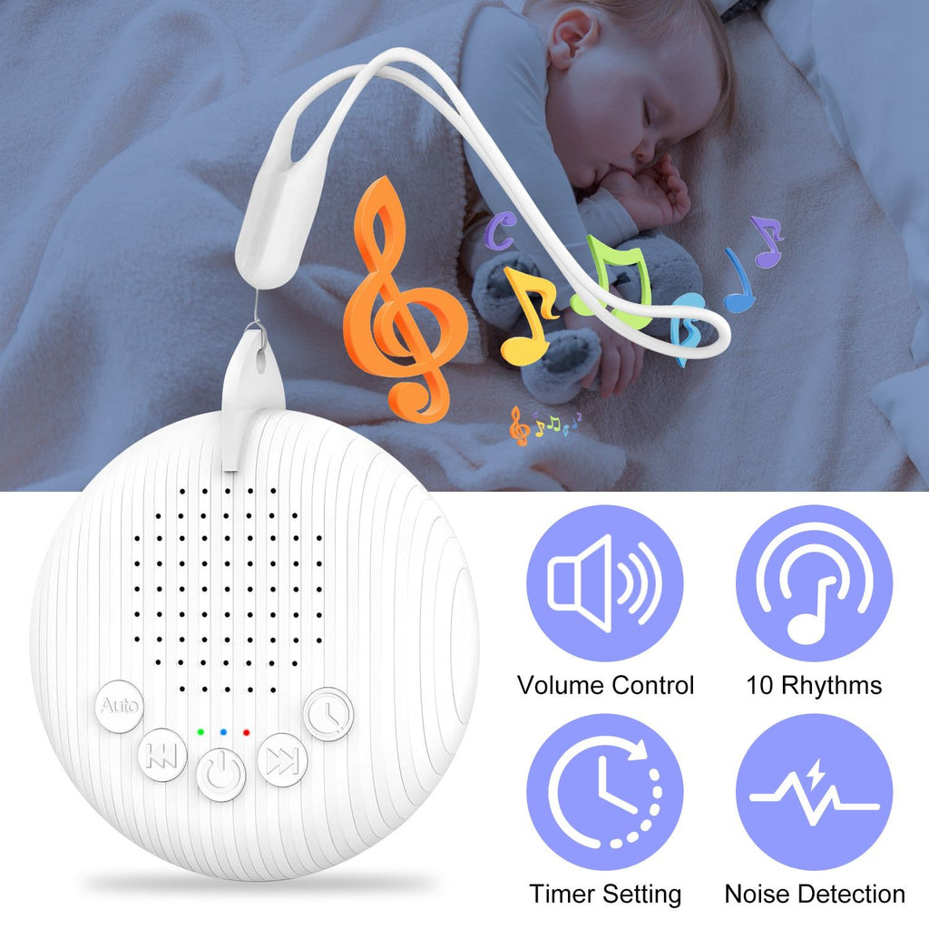 Portable White Noise Sound Machine For Baby Adult With 10 Soothing Sounds Volume Control Timer Settings Noise Detection Compact Size for Sleep Aid Office Privacy Meditation