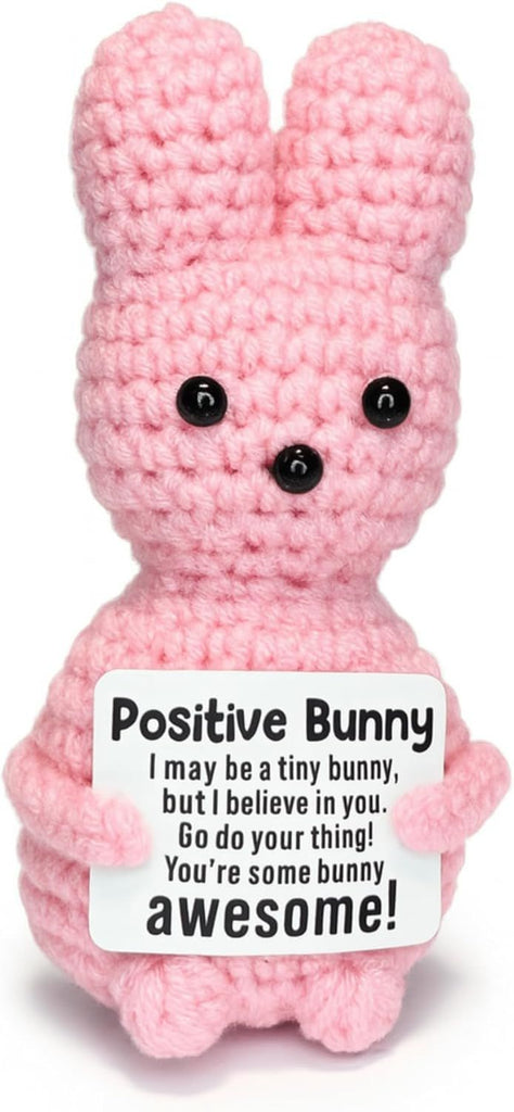 Positive Crochet Animals Handmade Emotional Support Crochet Doll Desk