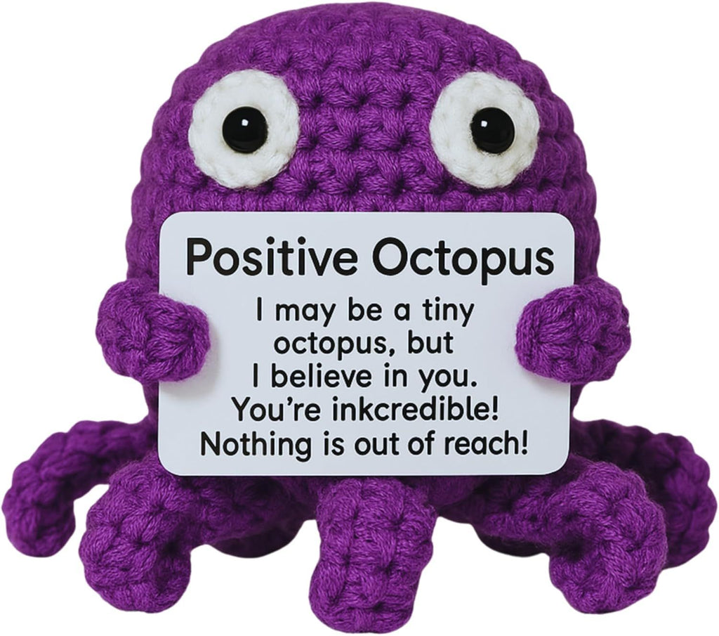 Positive Octopus, Emotional Support Crochet Dolls