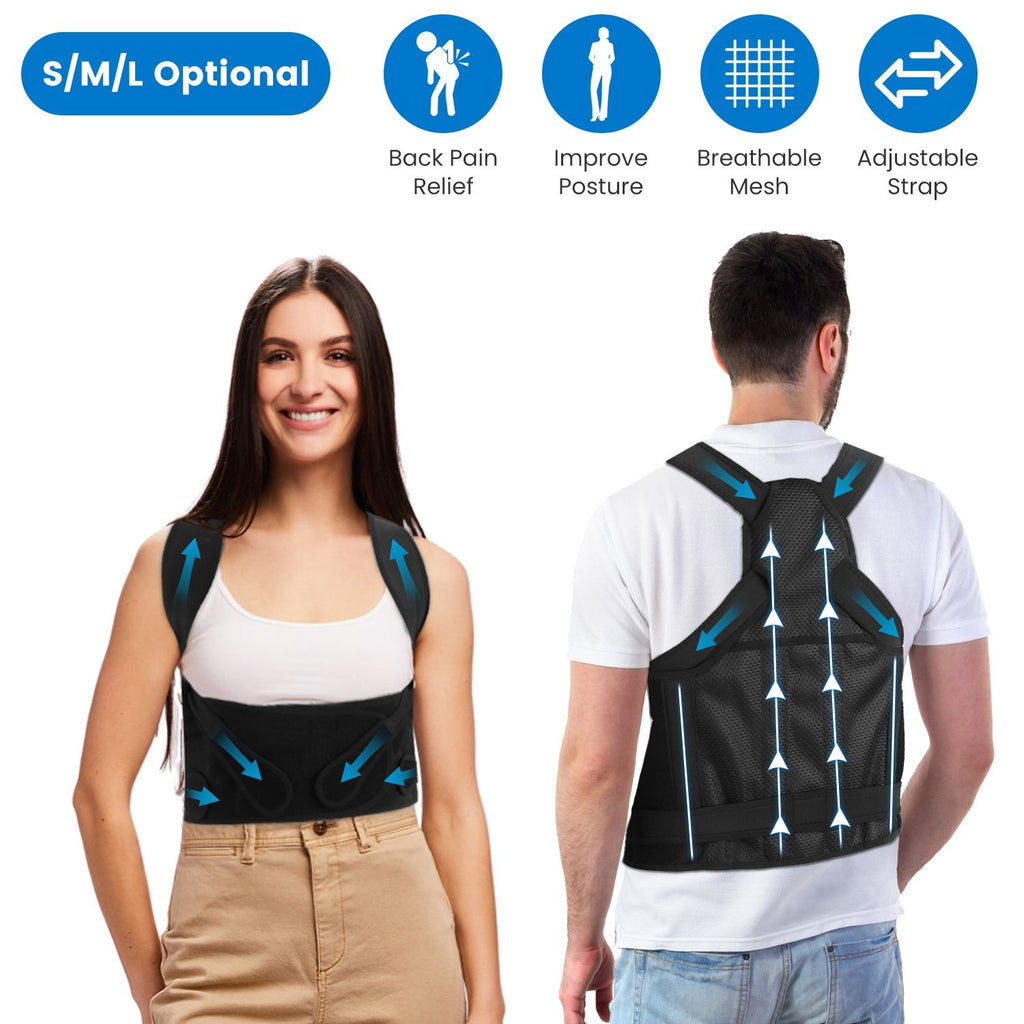 Posture Corrector for Women Men Adjustable Back Brace Posture Trainer Improve Hunchback Slouching Kyphosis Correction Invisible Under Clothes Upper Back Straightener Pain Relief