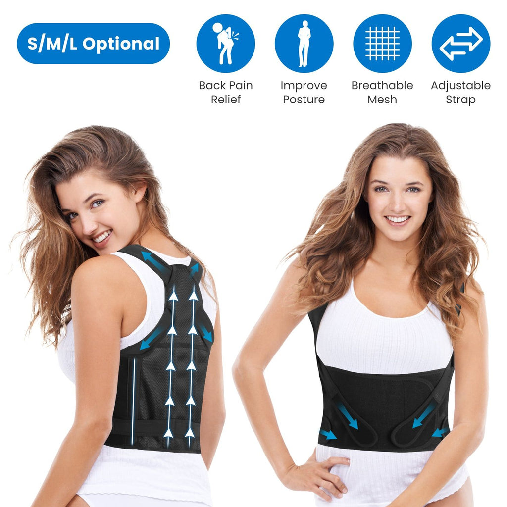 Posture Corrector for Women Men Adjustable Back Brace Posture Trainer Improve Hunchback Slouching Kyphosis Correction Invisible Under Clothes Upper Back Straightener Pain Relief