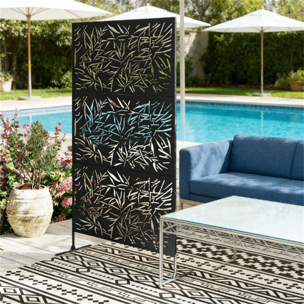 Privacy fence screen, outdoor privacy screen, plant climbing frame, black