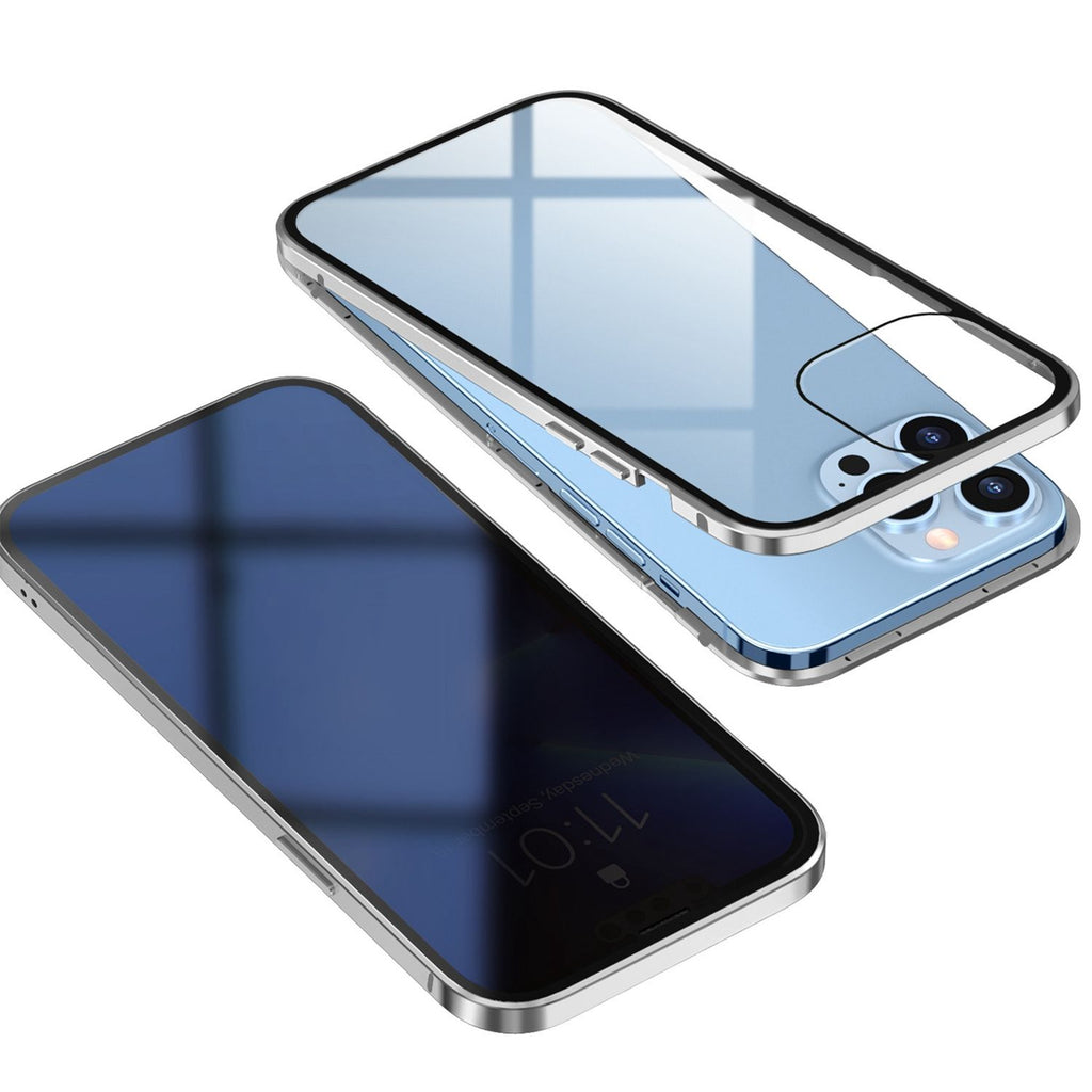 Privacy Magnetic Phone Case 360° Full Protection Anti Spy Phone Cover Double Sided Tempered Glass Magnet Absorption